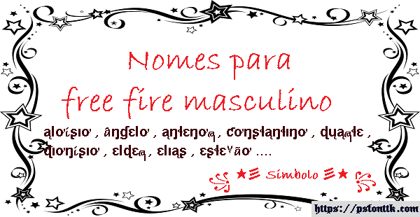 Nomes para free fire masculino