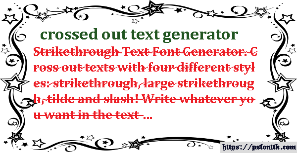 crossed out text generator