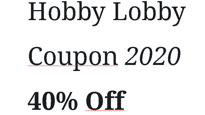 Hobby Lobby Coupon 2020