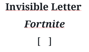 Invisible Letter Fortnite - Psfont tk