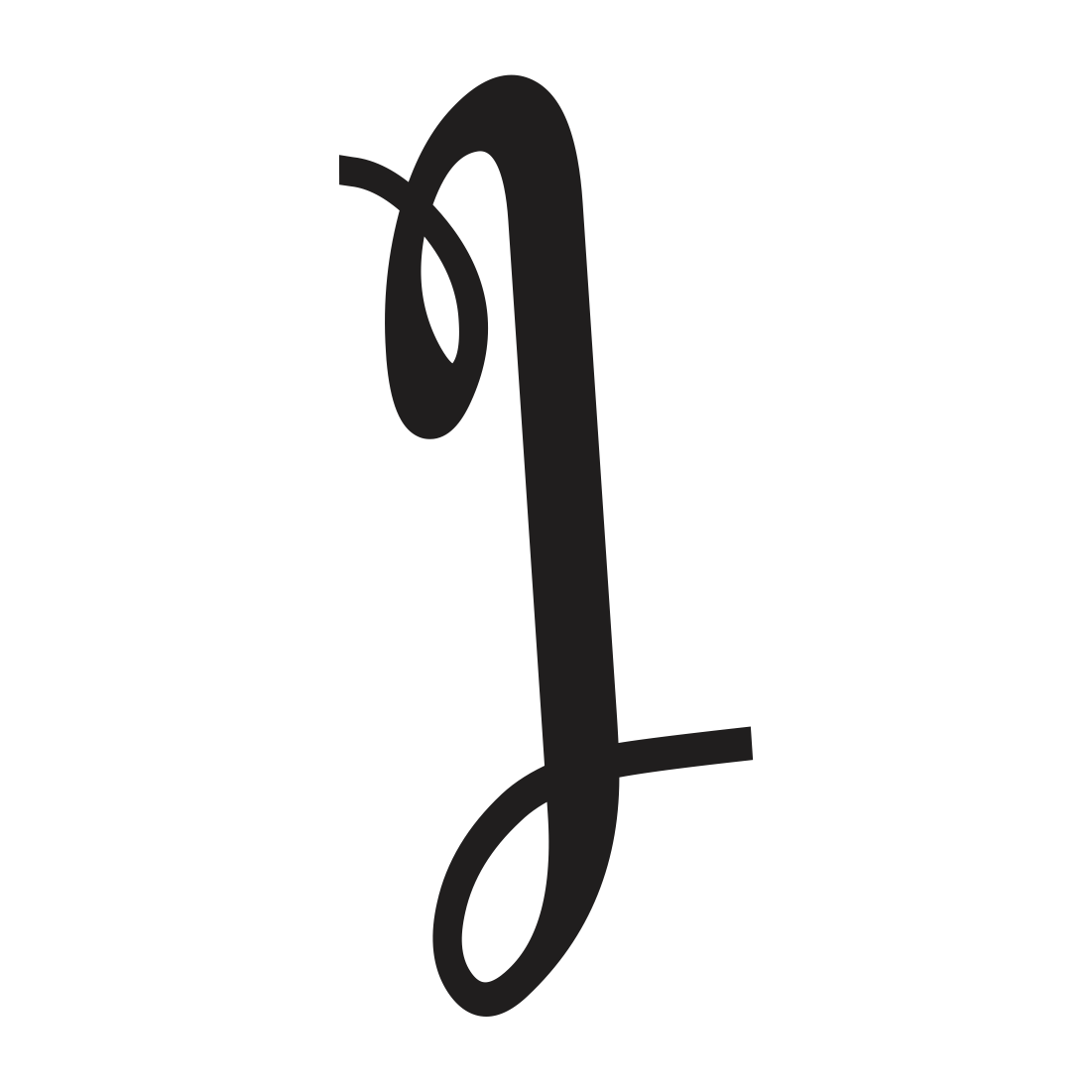 capital letter i in cursive