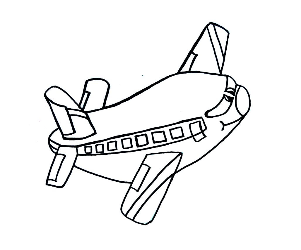 avião para colorir