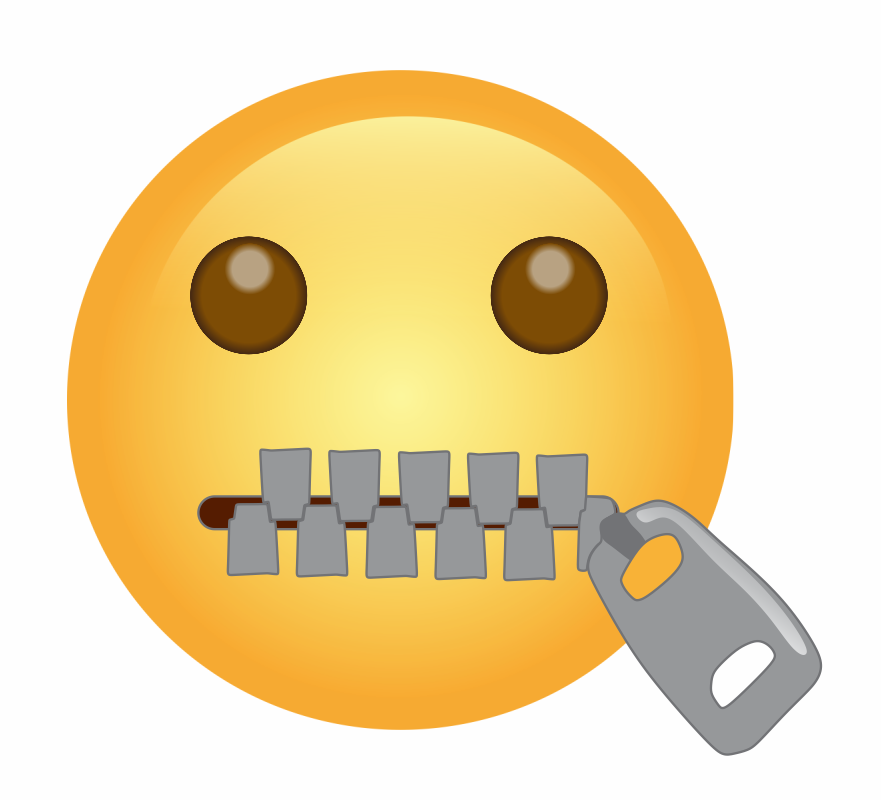 🤐, Zipper-Mouth Face Emoji