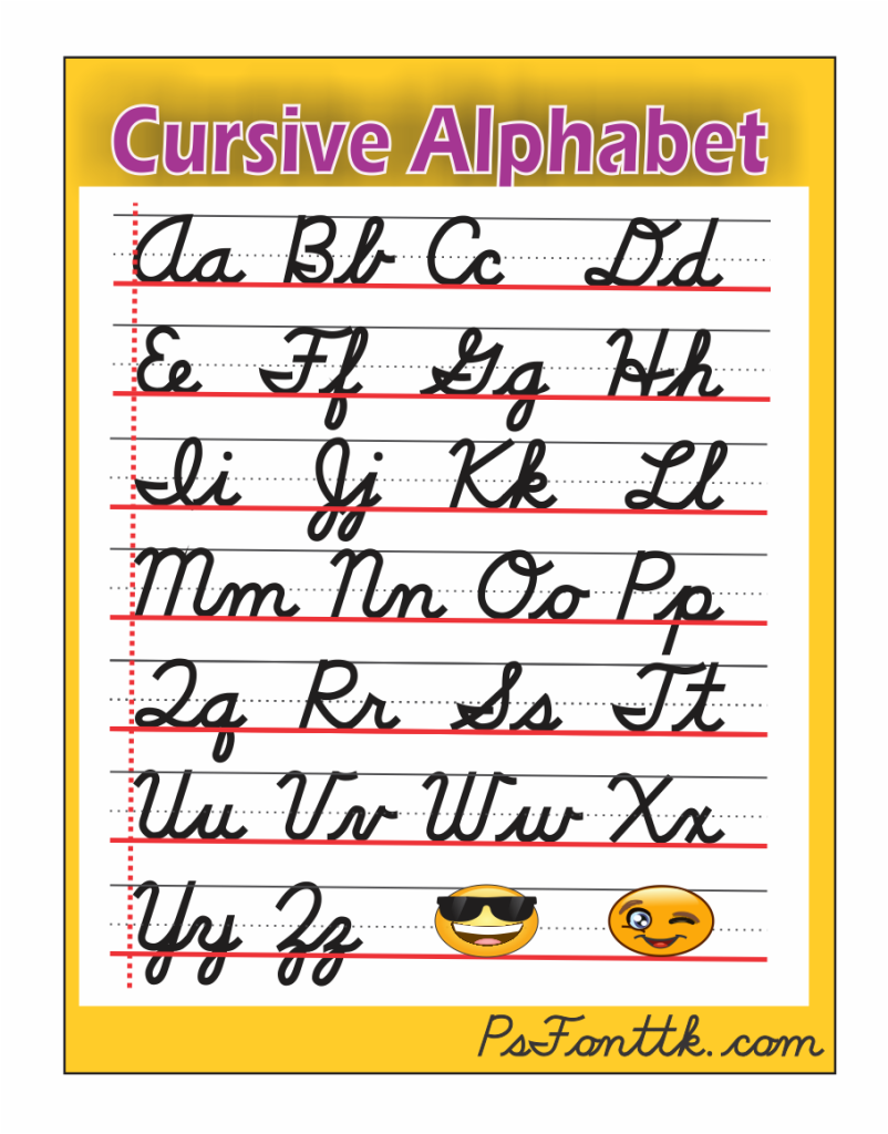 alphabets in cursive letters