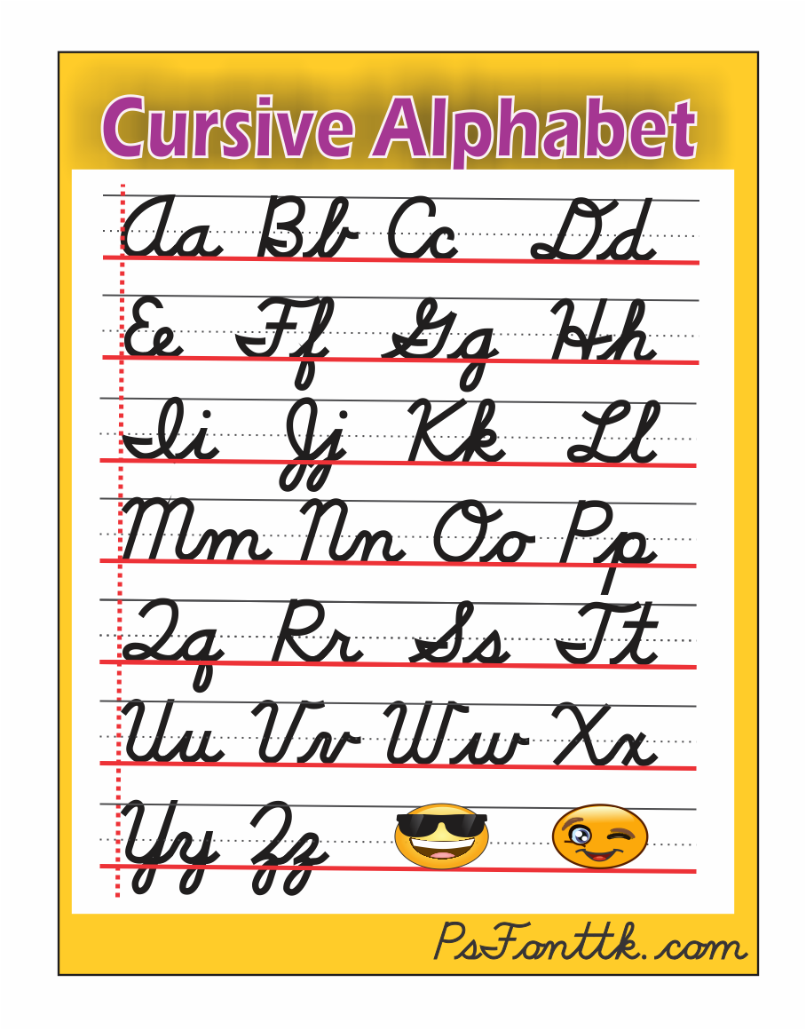 Alphabet in Cursive - Psfont tk
