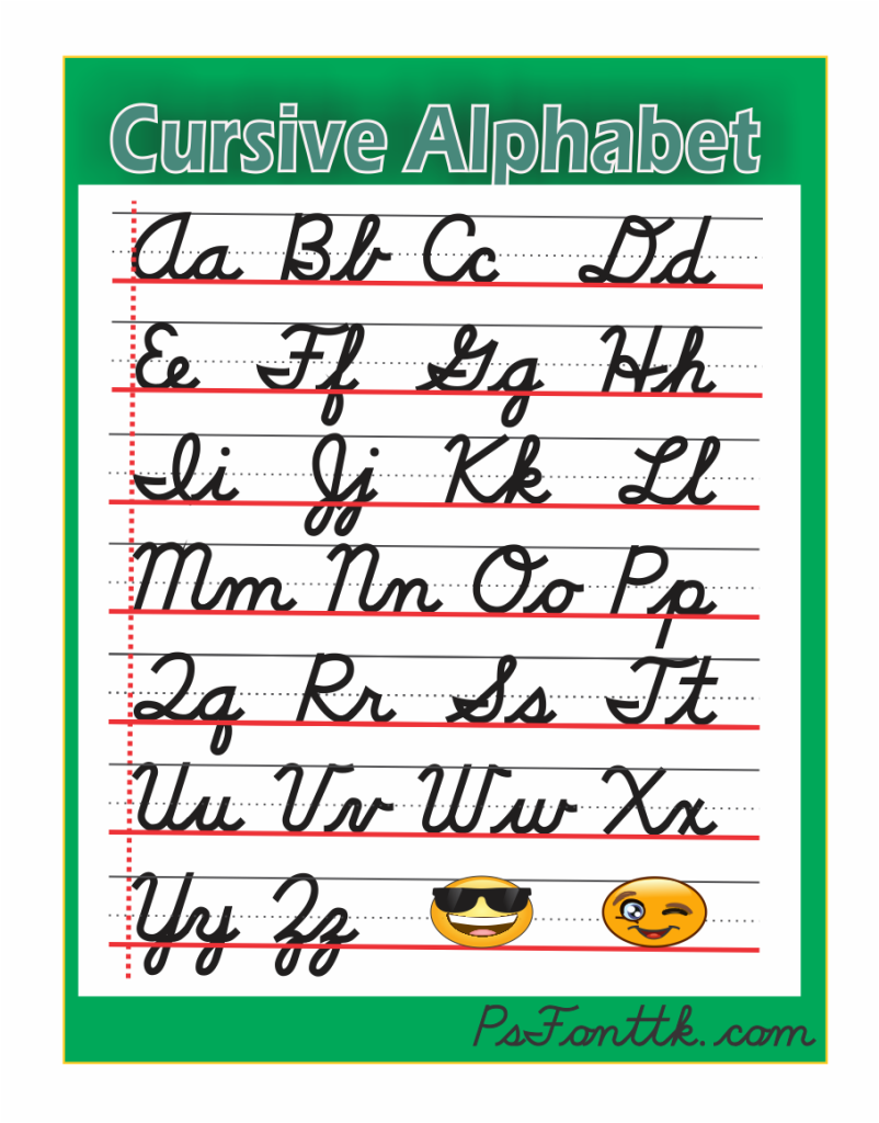 cursive in alfabet