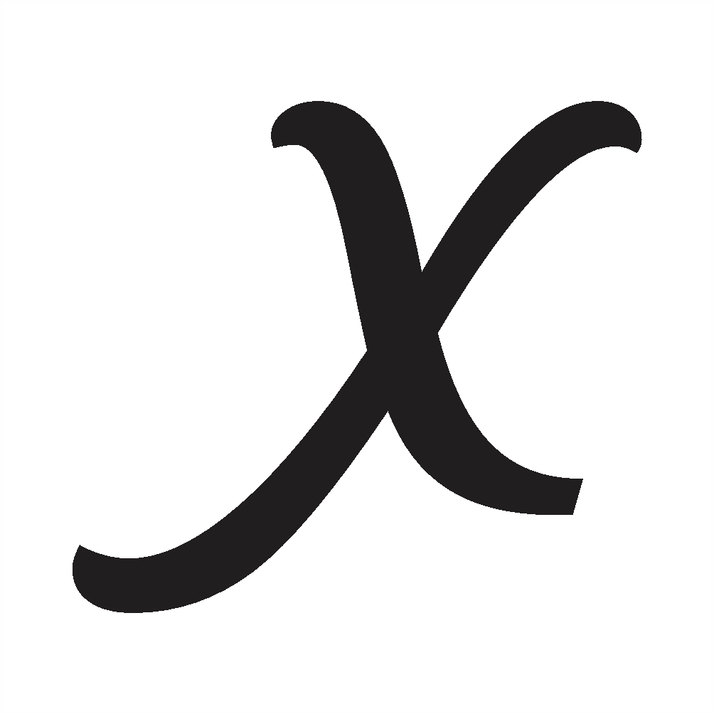 cursive x uppercase