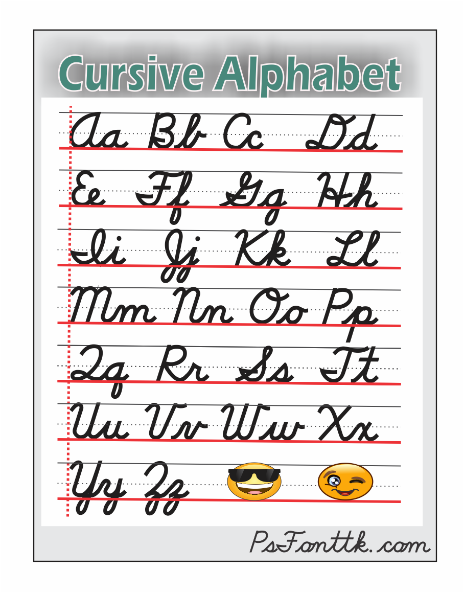 Alphabet in Cursive - Psfont tk