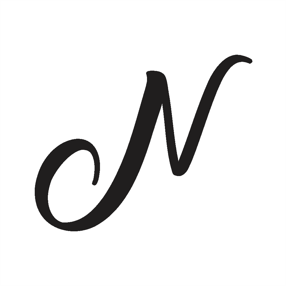 uppercase n in cursive