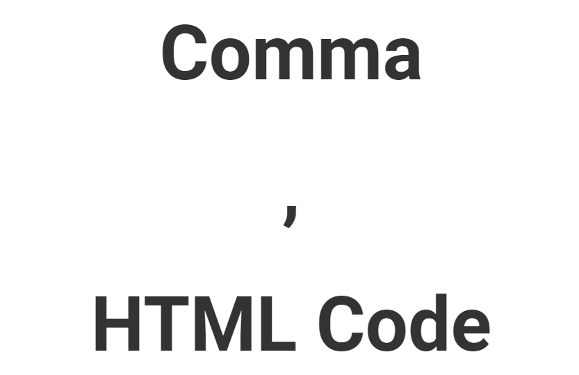 Comma HTML Code