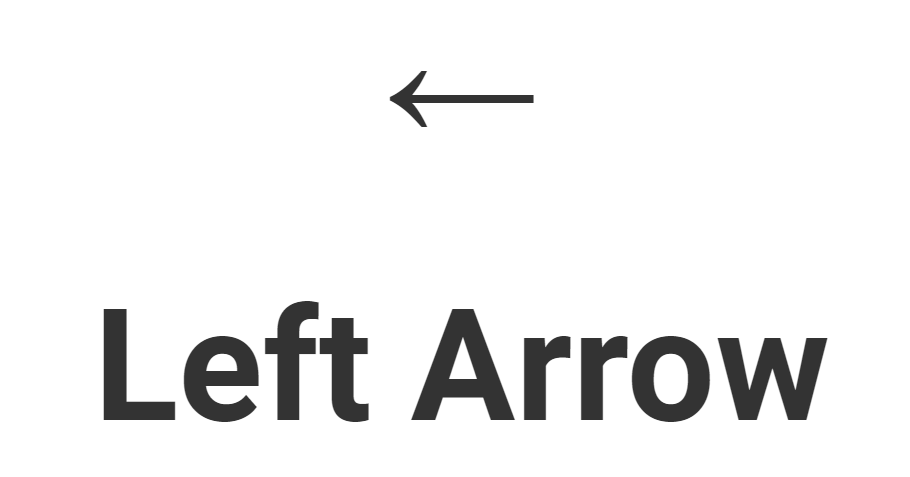 Left Arrow Unicode, HTML, CSS