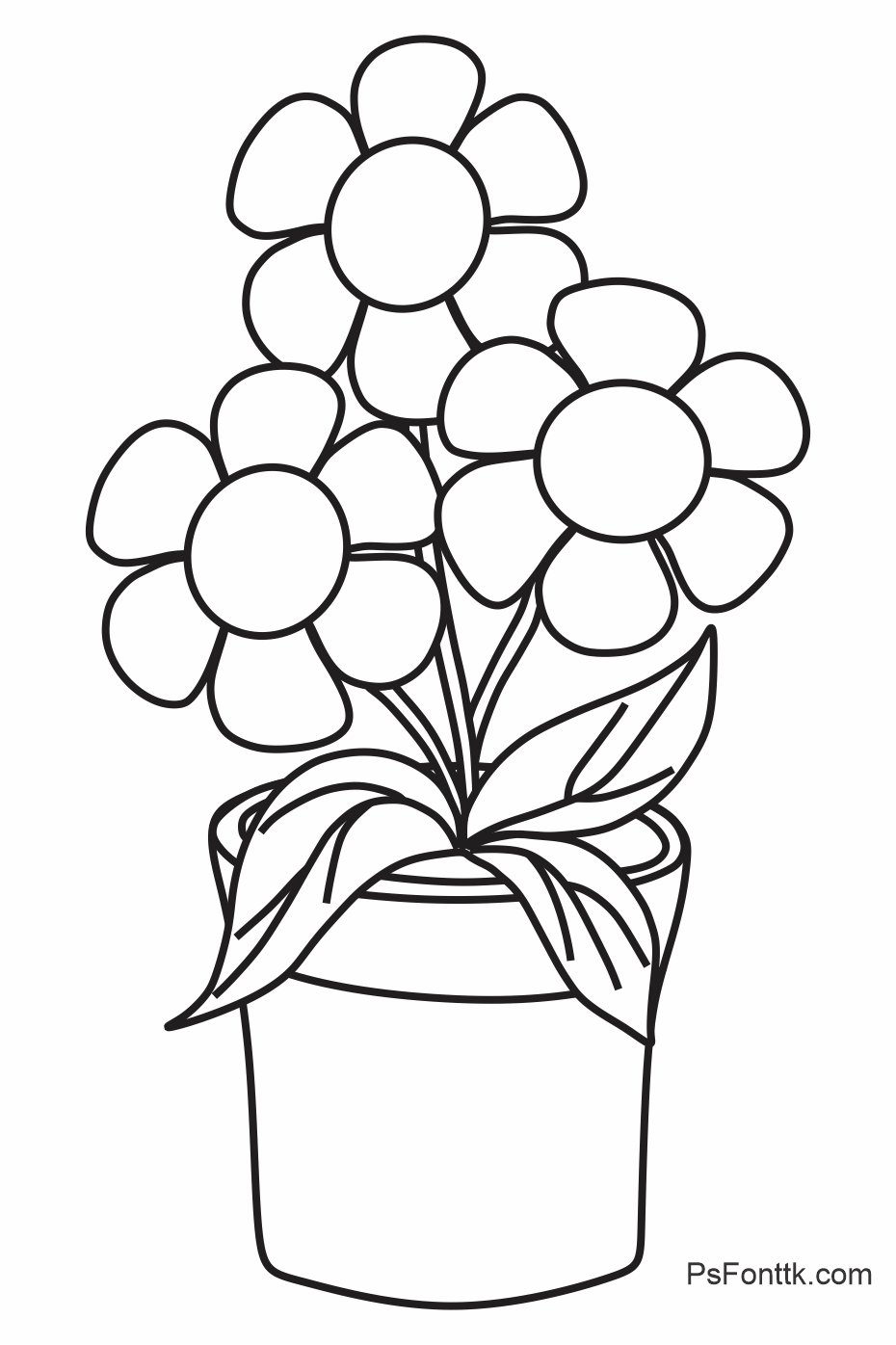 Flower Printable Coloring Pages - Psfont tk