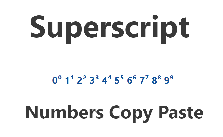 Superscript Numbers Copy Paste